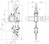Wciągniki łańcuchowe typu CPE - stacjonarne mocowane na haku - układ 3/1